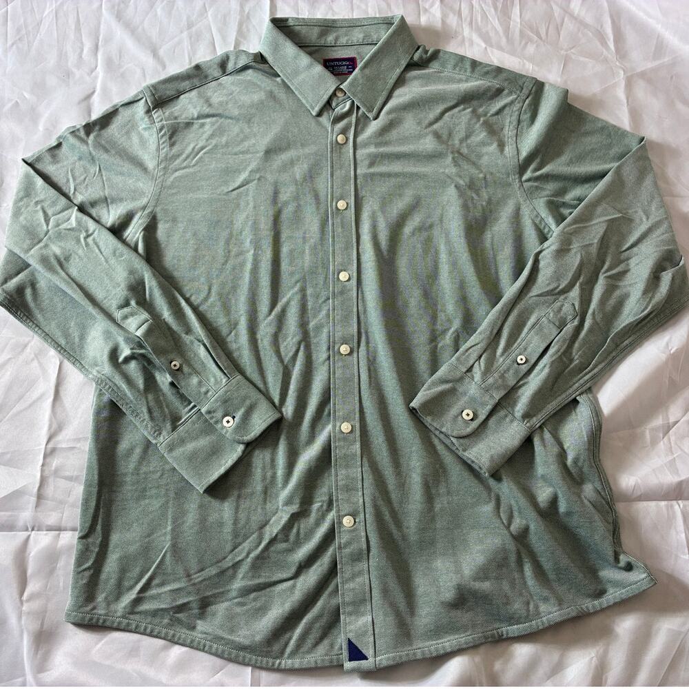 UNTUCKit Shirt Men's XXL Sage Green Oxford Long Sleeve Button Up